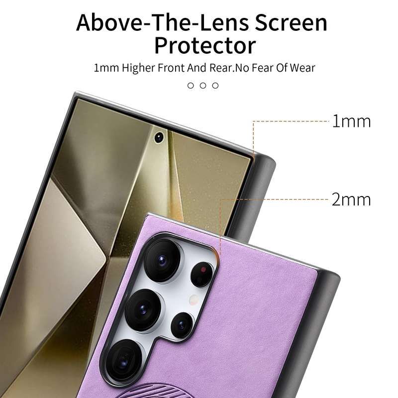 For Samsung Galaxy S23 Ultra 5G Solid Color Retro Magsafe PU Back Cover Phone Case(Purple)