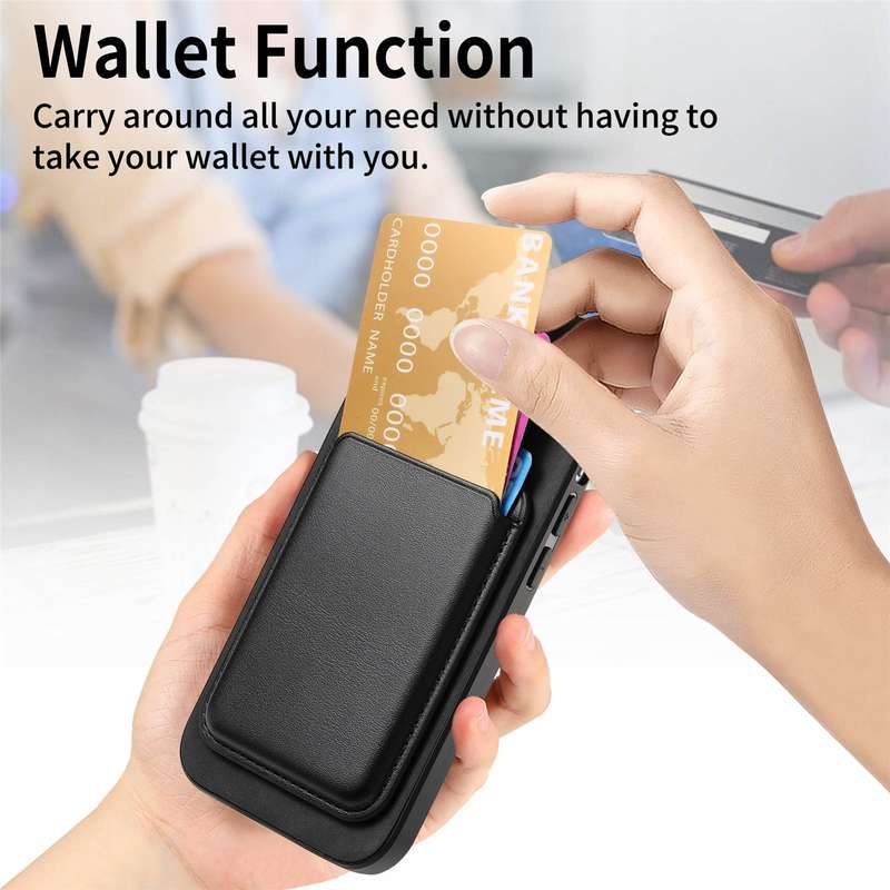 For iPhone 15 Pro Max Retro Magsafe Card Bag PU Back Cover Phone Case(Black)
