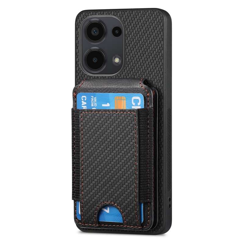 For Xiaomi Mi 11 Lite Carbon Fiber Vertical Flip Wallet Stand Phone Case(Black)