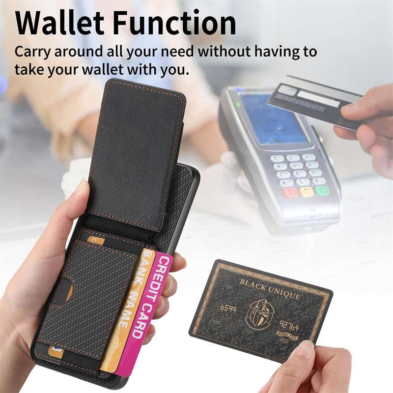 For Xiaomi Mi 11 Lite Carbon Fiber Vertical Flip Wallet Stand Phone Case(Black)