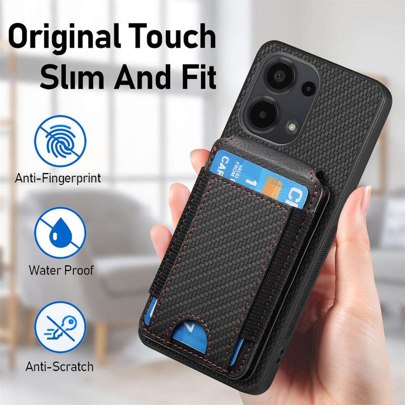 For Xiaomi Mi 11 Lite Carbon Fiber Vertical Flip Wallet Stand Phone Case(Black)