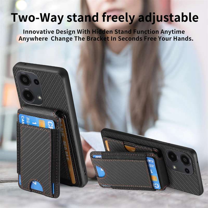 For Xiaomi Mi 11 Lite Carbon Fiber Vertical Flip Wallet Stand Phone Case(Black)