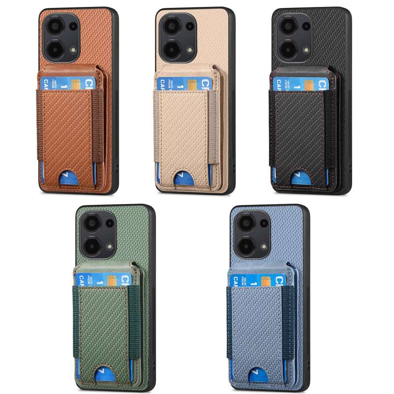 For Xiaomi Redmi Note 12 4G Carbon Fiber Vertical Flip Wallet Stand Phone Case(Blue)
