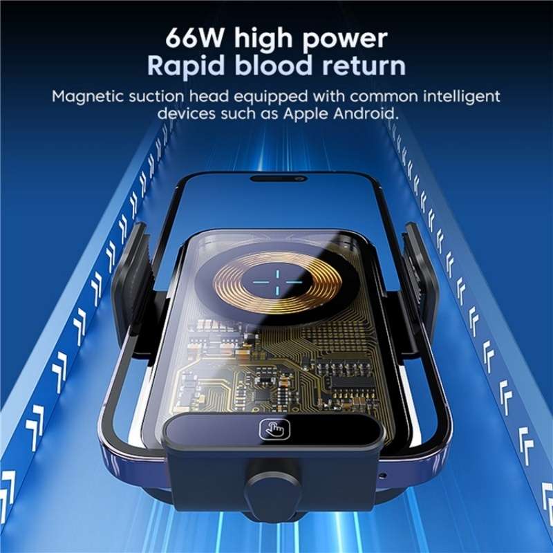 X11s 66W High Power Transparent Car Wireless Charger Phone Bracket(Silver)