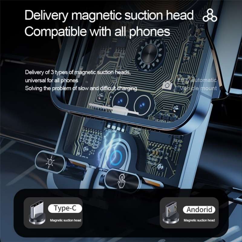 F18 With Infrared Sensor Phone Charging Aluminum Alloy Bracket Car Wireless Charger(Transparent Silv