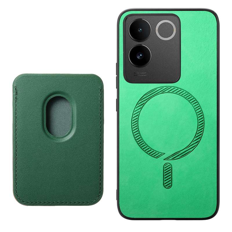 For vivo iQOO Neo9 / Neo9 Pro 5G Retro Magsafe Card Bag PU Back Cover Phone Case(Green)