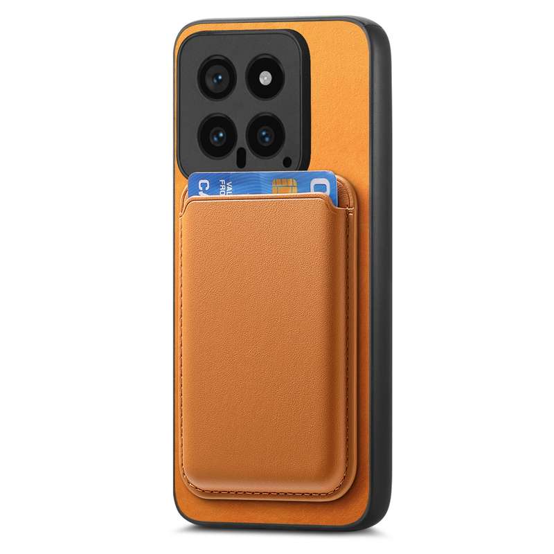 For Xiaomi Redmi A3 Retro Magsafe Card Bag PU Back Cover Phone Case(Yellow)