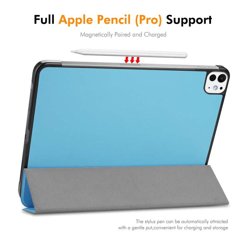 For iPad Pro 11 2024 ENKAY Tri-fold Custer Texture Platic Leather Smart Tablet Case(Dark Green)