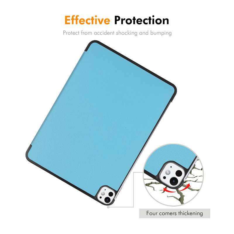 For iPad Pro 11 2024 ENKAY Tri-fold Custer Texture Platic Leather Smart Tablet Case(Dark Green)