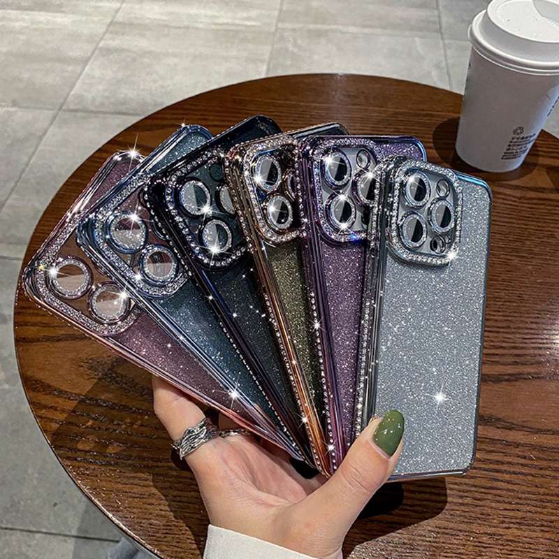 For iPhone 15 Diamond Glitter TPU Phone Case(Blue)