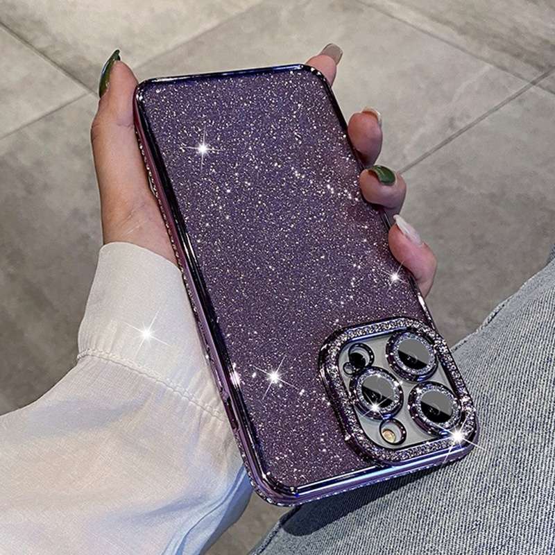 For iPhone 15 Diamond Glitter TPU Phone Case(Blue)