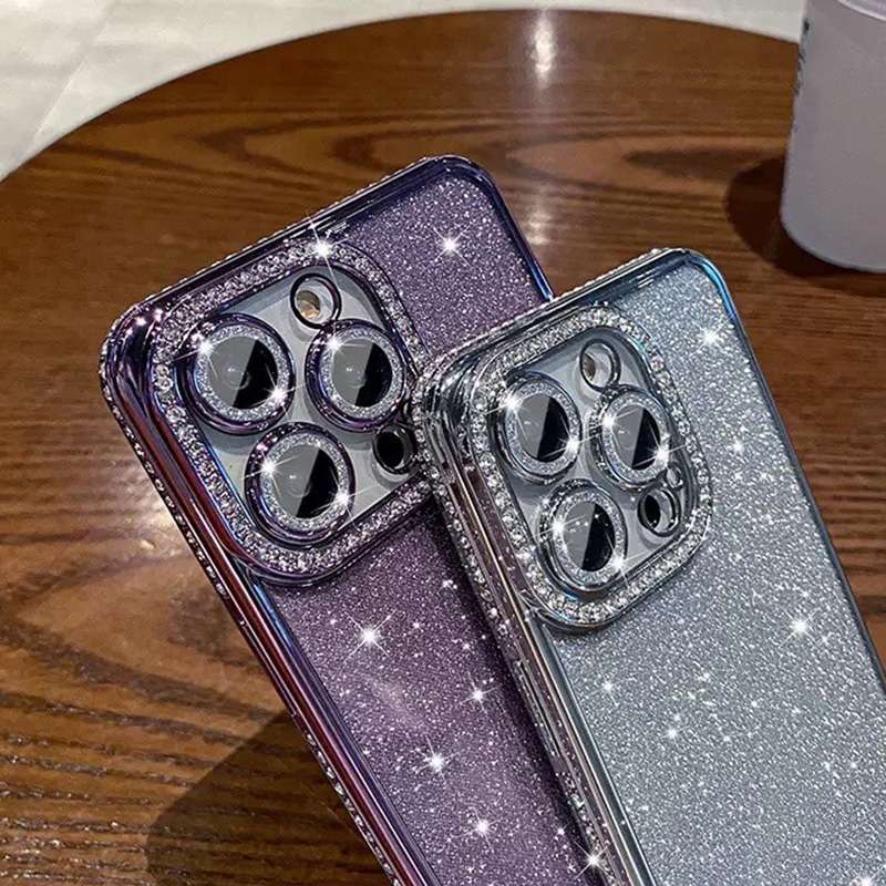 For iPhone 15 Diamond Glitter TPU Phone Case(Blue)