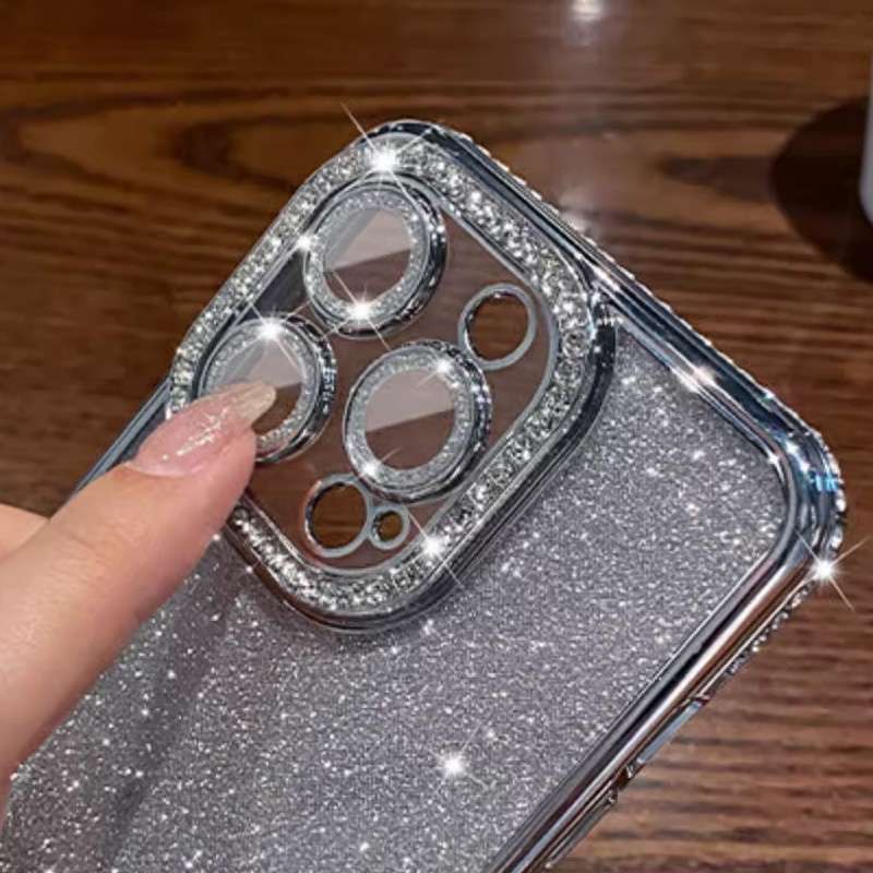 For iPhone 15 Diamond Glitter TPU Phone Case(Blue)