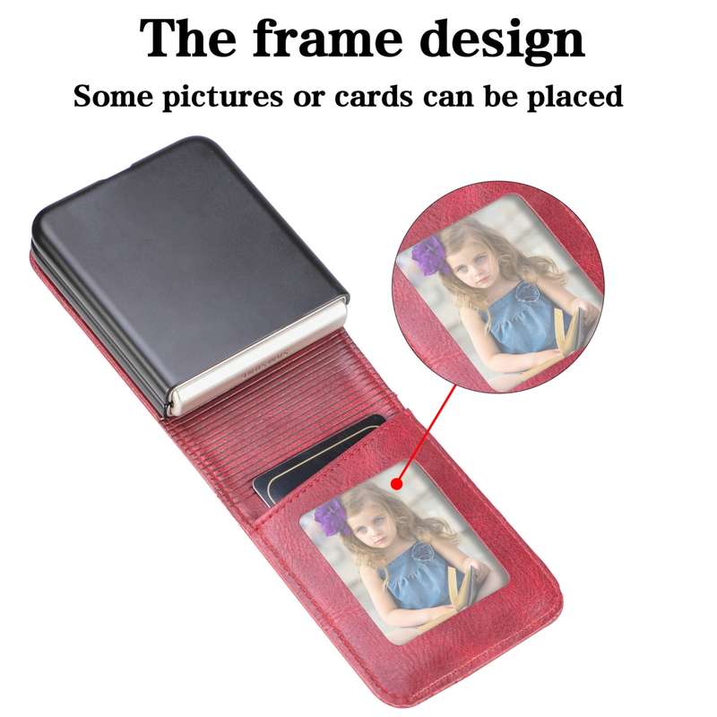 For Samsung Galaxy Z Flip6 5G Solid Color Gloss PU Multi-card Wallet Back Phone Case(Red)