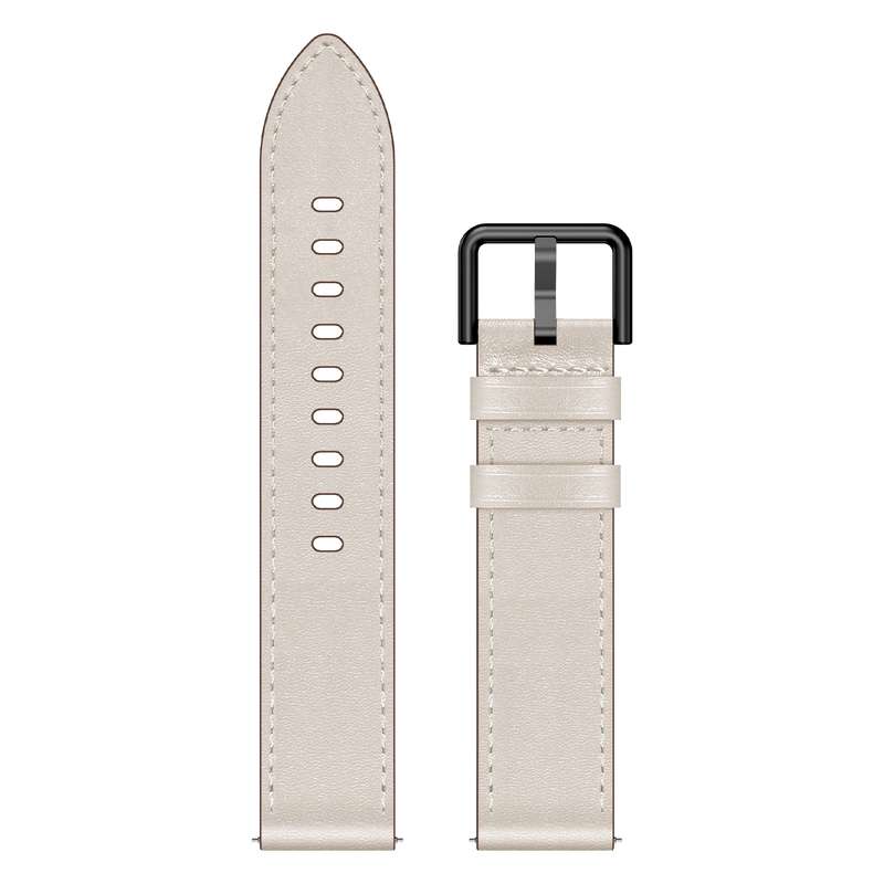 For Samsung Galaxy Watch 5 20mm SX Connector Metal Button Switch Leather Watch Band(Starlight)