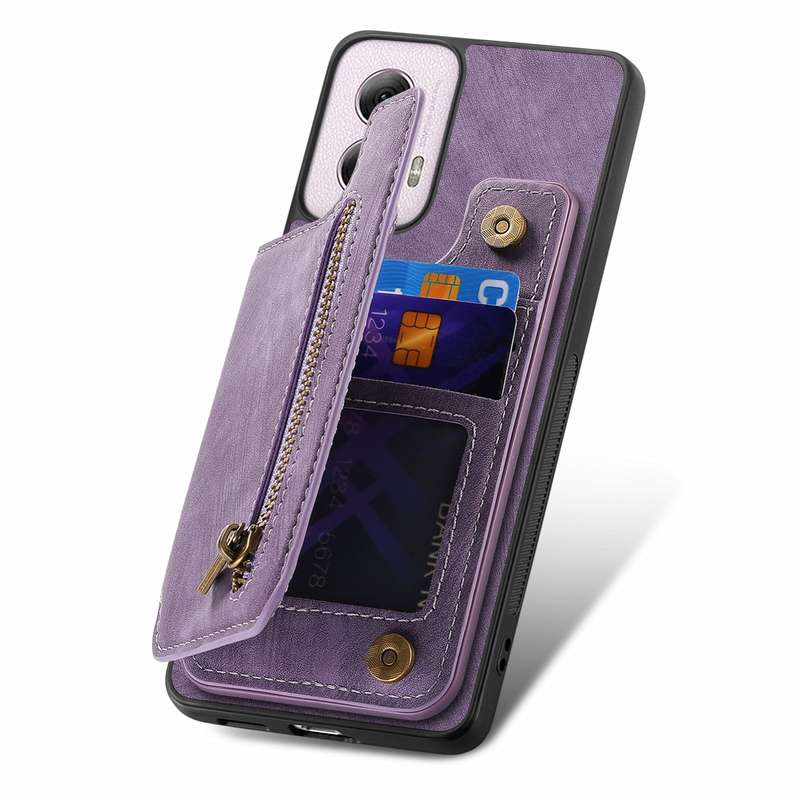 For Motorola G Power 5G 2024 Retro Leather Zipper Wallet Back Phone Case(Purple)