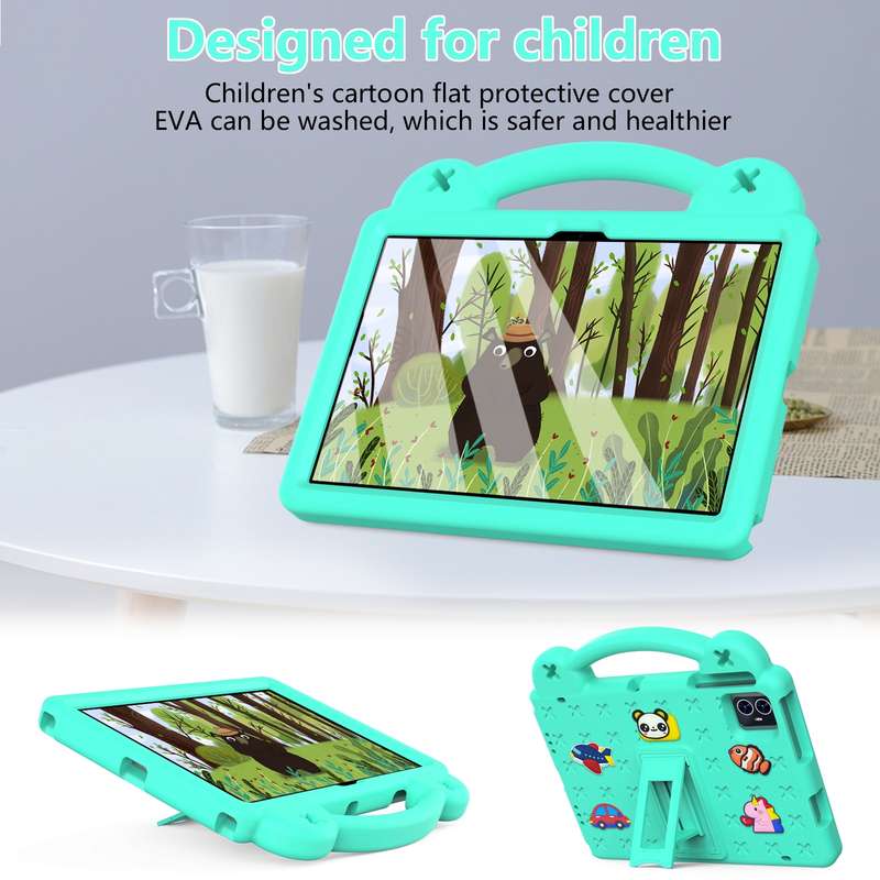 For Blackview Tab 80 10.1 2023 Handle Kickstand Children EVA Shockproof Tablet Case(Mint Green)