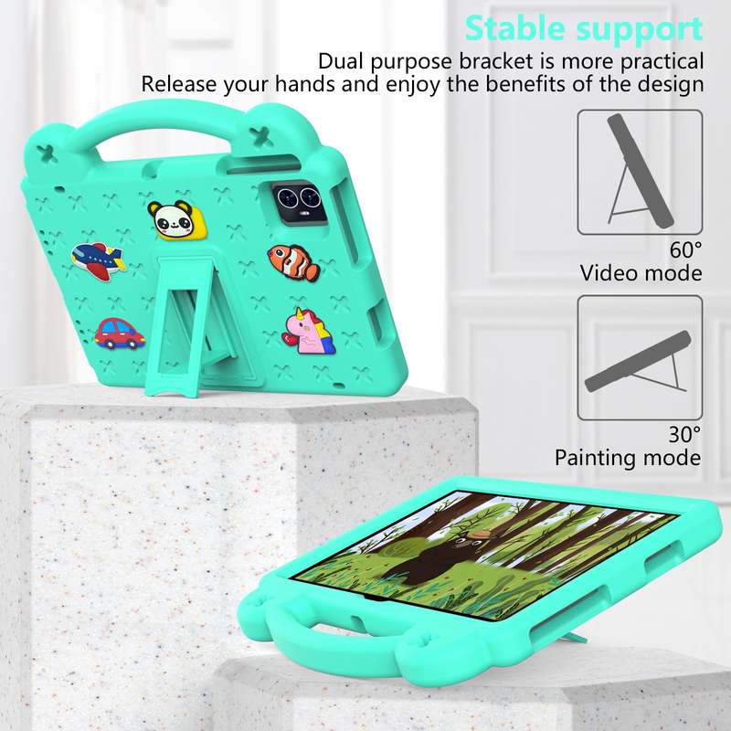 For Blackview Tab 80 10.1 2023 Handle Kickstand Children EVA Shockproof Tablet Case(Mint Green)