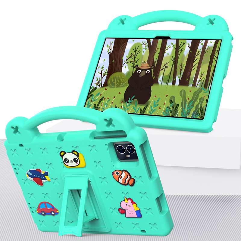 For Blackview Tab 80 10.1 2023 Handle Kickstand Children EVA Shockproof Tablet Case(Mint Green)