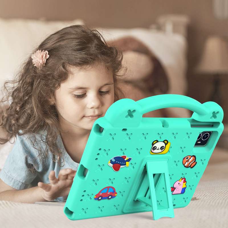 For Blackview Tab 80 10.1 2023 Handle Kickstand Children EVA Shockproof Tablet Case(Mint Green)