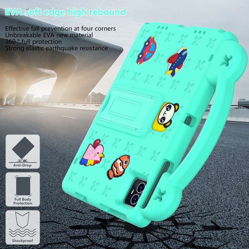For Blackview Tab 80 10.1 2023 Handle Kickstand Children EVA Shockproof Tablet Case(Mint Green)