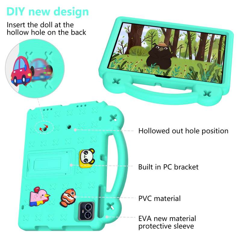 For Blackview Tab 80 10.1 2023 Handle Kickstand Children EVA Shockproof Tablet Case(Mint Green)
