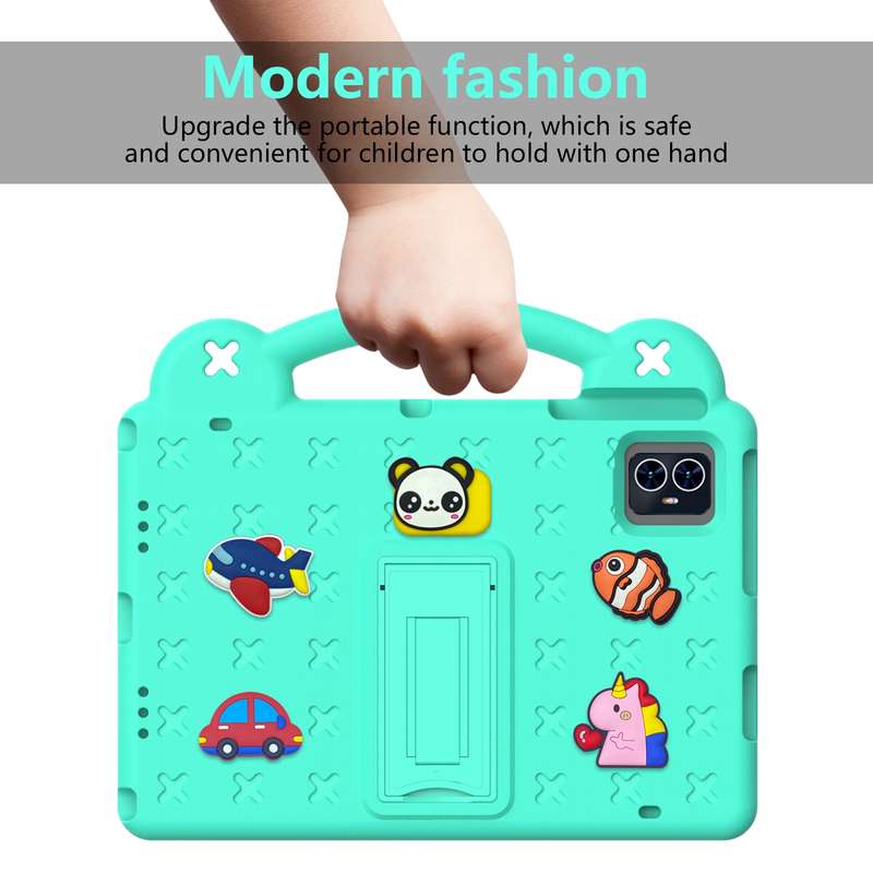 For Blackview Tab 80 10.1 2023 Handle Kickstand Children EVA Shockproof Tablet Case(Mint Green)