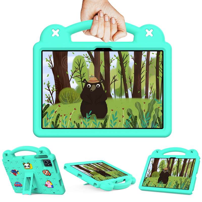 For Blackview Tab 80 10.1 2023 Handle Kickstand Children EVA Shockproof Tablet Case(Mint Green)
