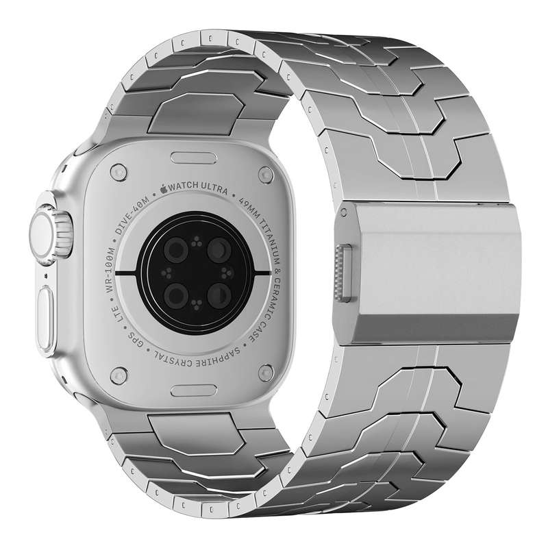 For Apple Watch Series 3 42mm Norman Buckle Stainless Steel Watch Band(Silver)