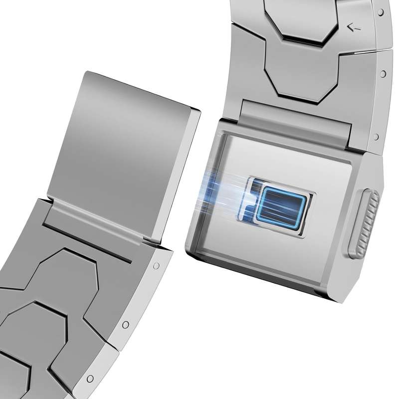 For Apple Watch Series 3 42mm Norman Buckle Stainless Steel Watch Band(Silver)