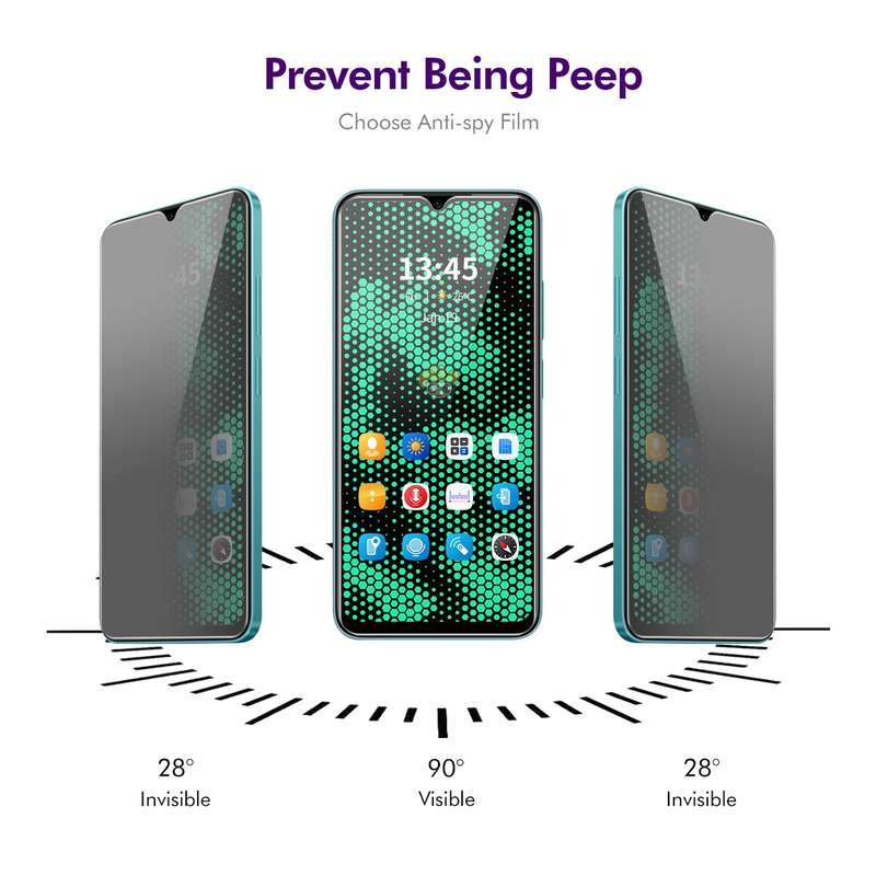 For Honor Play 40 5pcs ENKAY Hat-Prince 28 Degree Anti-peeping Privacy Tempered Glass Film