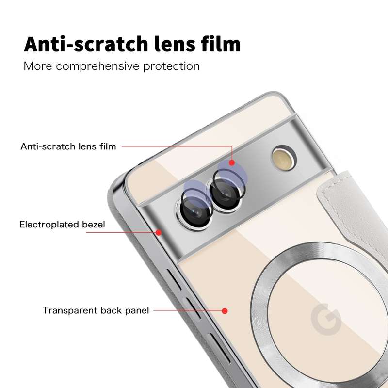 For Google Pixel 7a MagSafe Magnetic RFID Anti-theft Leather Phone Case(Grey)