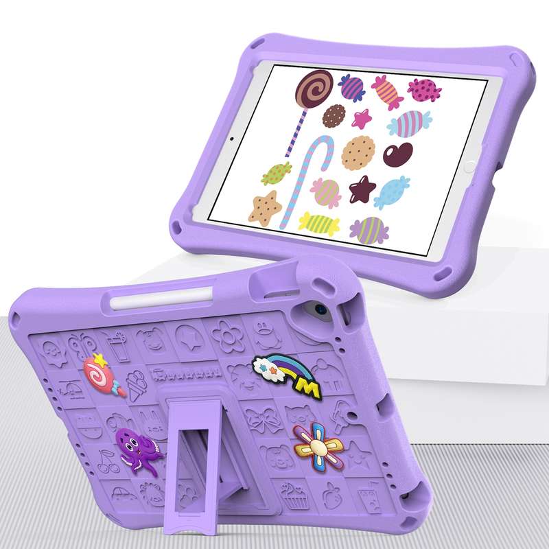 For iPad 10.2 2019 / 2020 / 2021 Hi Baby EVA Full Body Tablet Case with Strap(Light Purple)