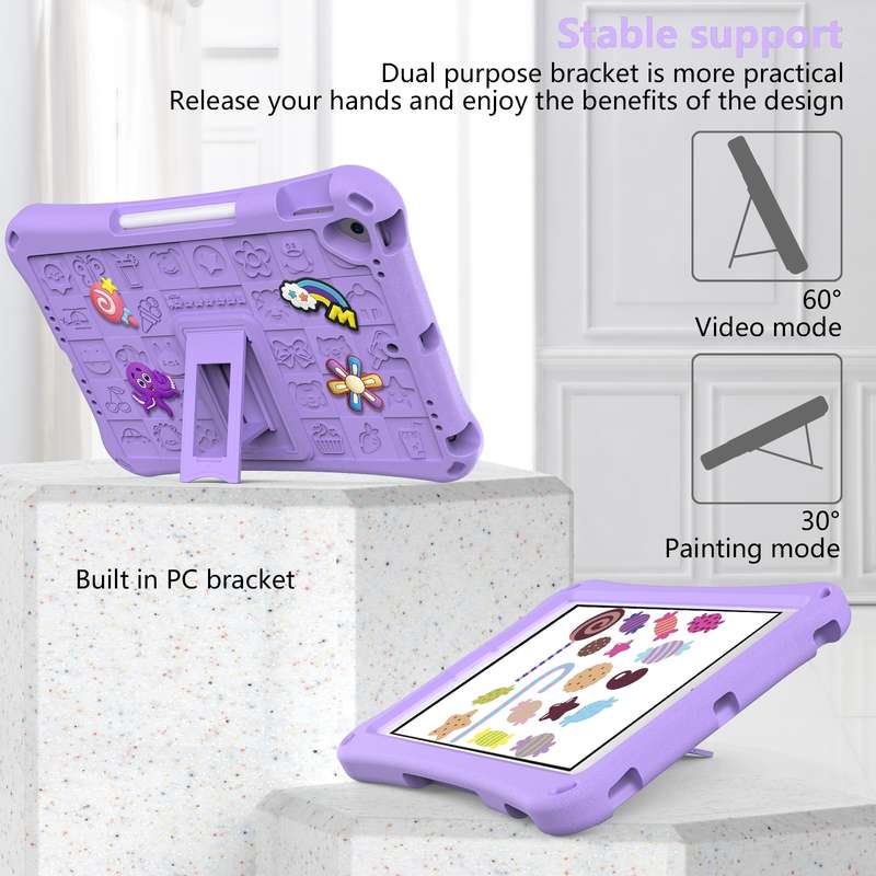 For iPad 10.2 2019 / 2020 / 2021 Hi Baby EVA Full Body Tablet Case with Strap(Light Purple)
