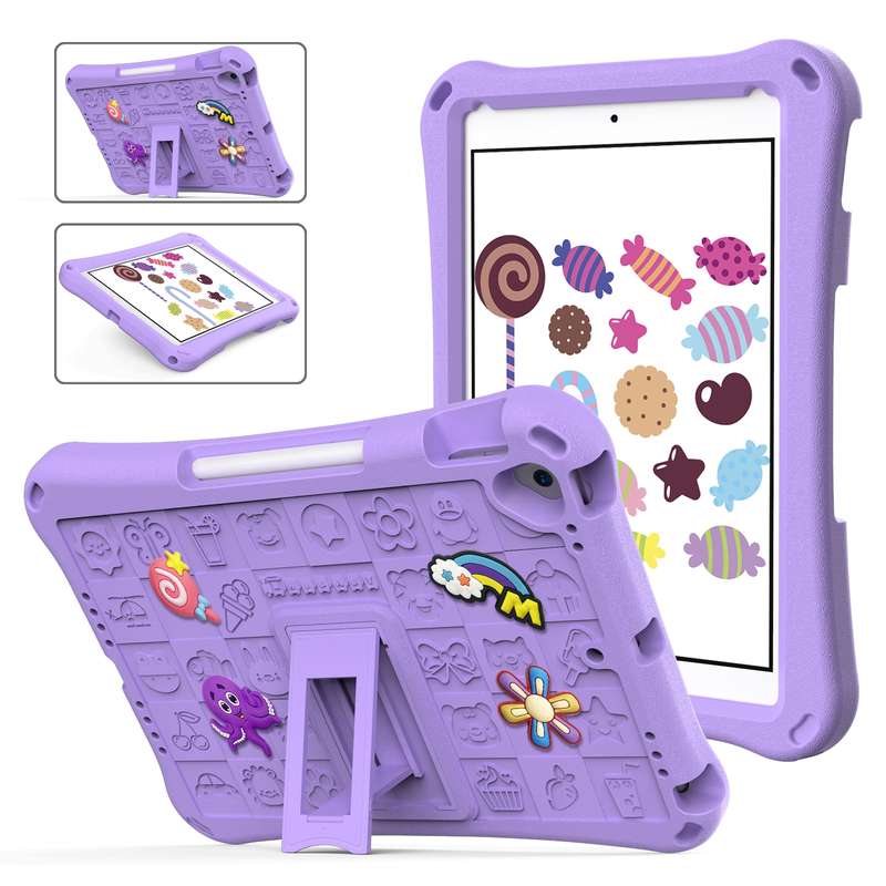 For iPad 10.2 2019 / 2020 / 2021 Hi Baby EVA Full Body Tablet Case with Strap(Light Purple)