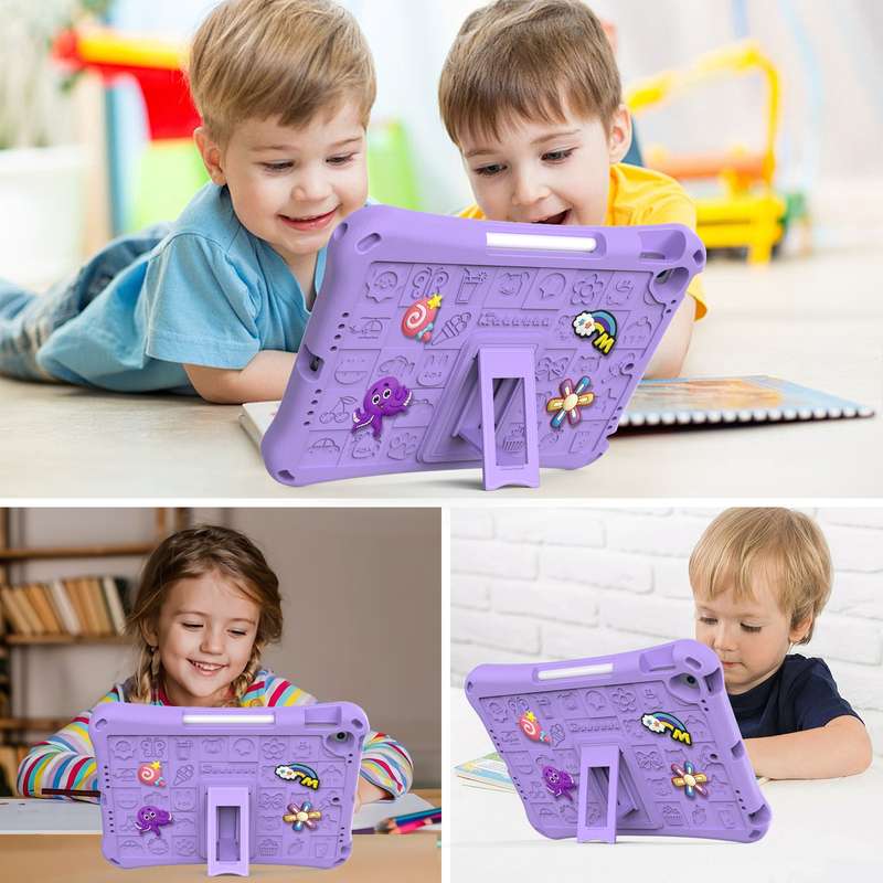 For iPad 10.2 2019 / 2020 / 2021 Hi Baby EVA Full Body Tablet Case with Strap(Light Purple)