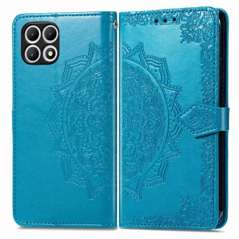 For T-Mobile T Phone 2 5G Mandala Flower Embossed Leather Phone Case(Blue)