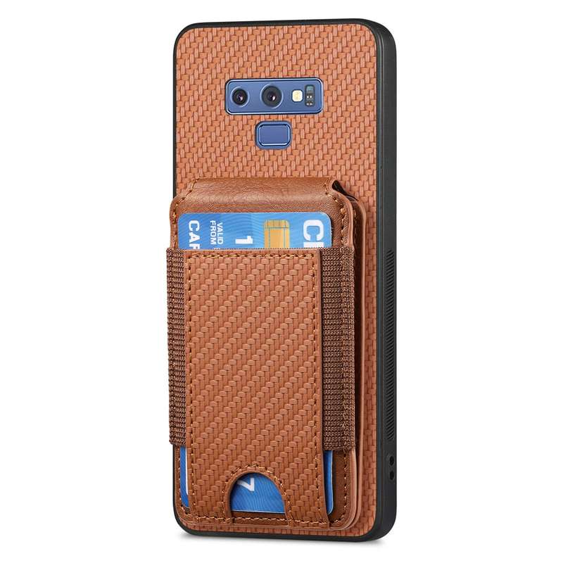 For Samsung Galaxy S8 Carbon Fiber Vertical Flip Wallet Stand Phone Case(Brown)