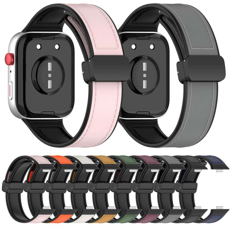 For Huawei Watch Fit 3 Folding Buckle Silicone Fitted Leather Watch Band(Black)