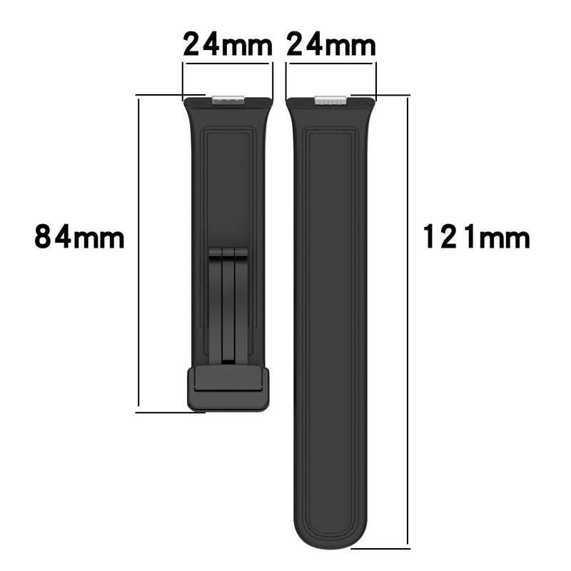 For Huawei Watch Fit 3 Folding Buckle Silicone Fitted Leather Watch Band(Black)