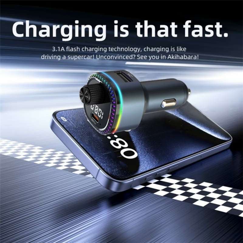 C58 Car MP3 Music Player Type-C + USB Car Charger Bluetooth Adapter FM Transmitter