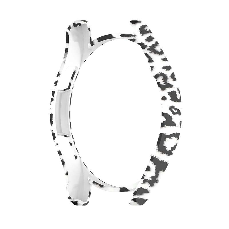 For Samsung Galaxy Watch FE 40mm Half Pack Hollow PC Watch Protective Case(White Hair Leopard)