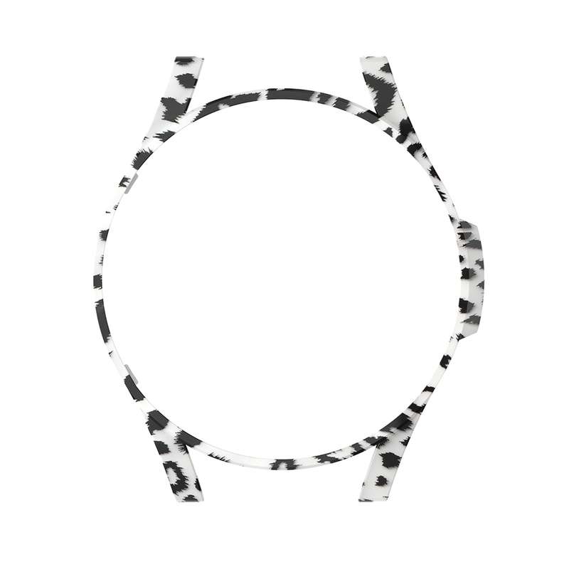 For Samsung Galaxy Watch FE 40mm Half Pack Hollow PC Watch Protective Case(White Hair Leopard)