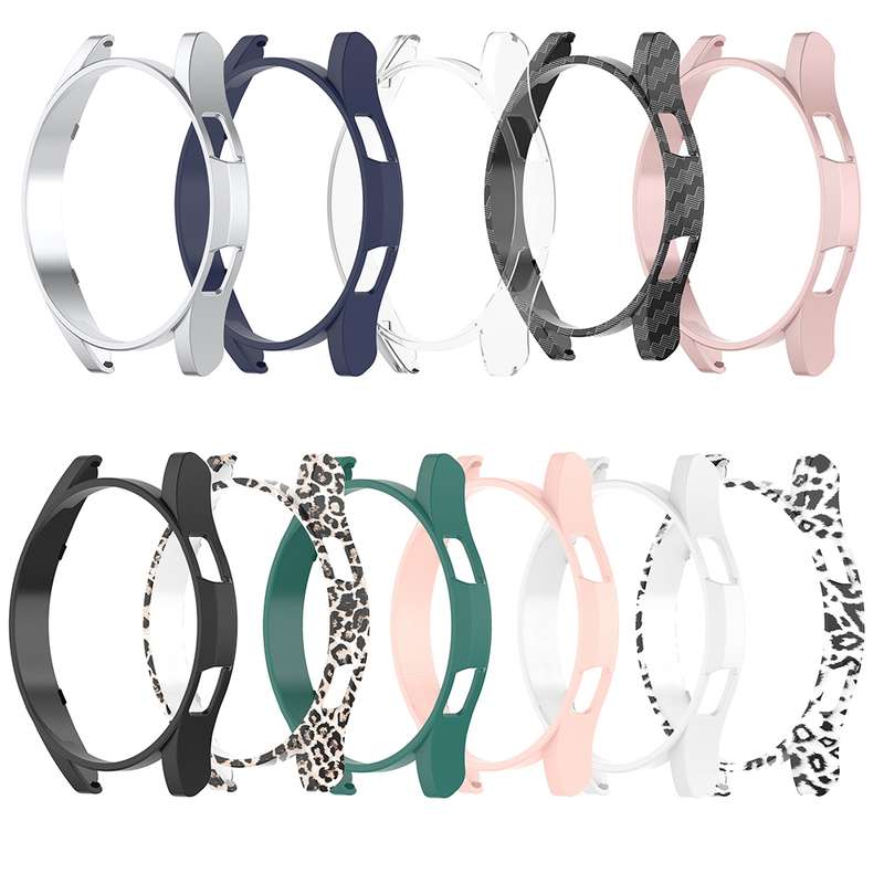For Samsung Galaxy Watch FE 40mm Half Pack Hollow PC Watch Protective Case(White Hair Leopard)