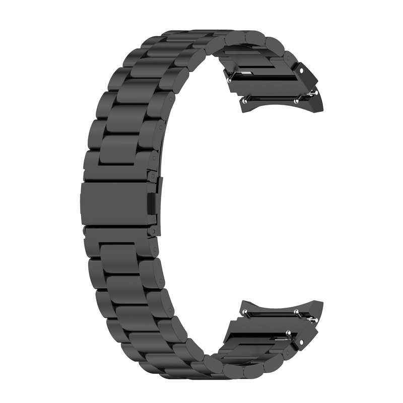 For Samsung Galaxy Watch FE 40mm Three Bead Stainless Steel Metal Watch Strap(Black)