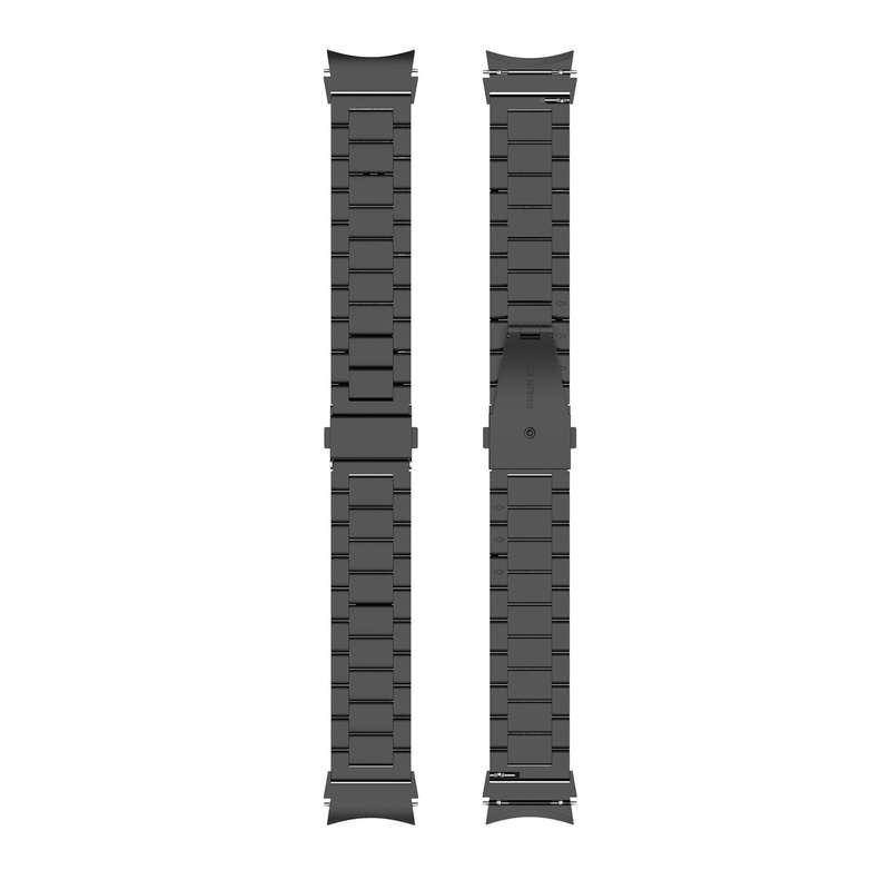 For Samsung Galaxy Watch FE 40mm Three Bead Stainless Steel Metal Watch Strap(Black)