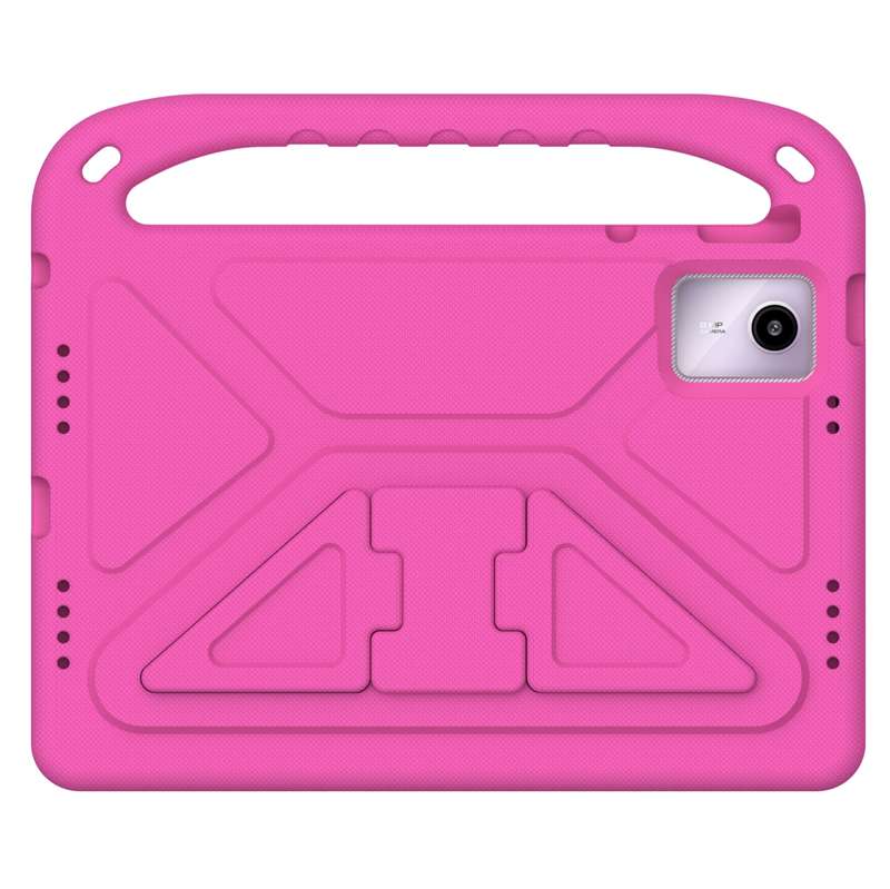 For iPad Pro 13 2024 Handle EVA Shockproof Tablet Case with Holder(RoseRed)