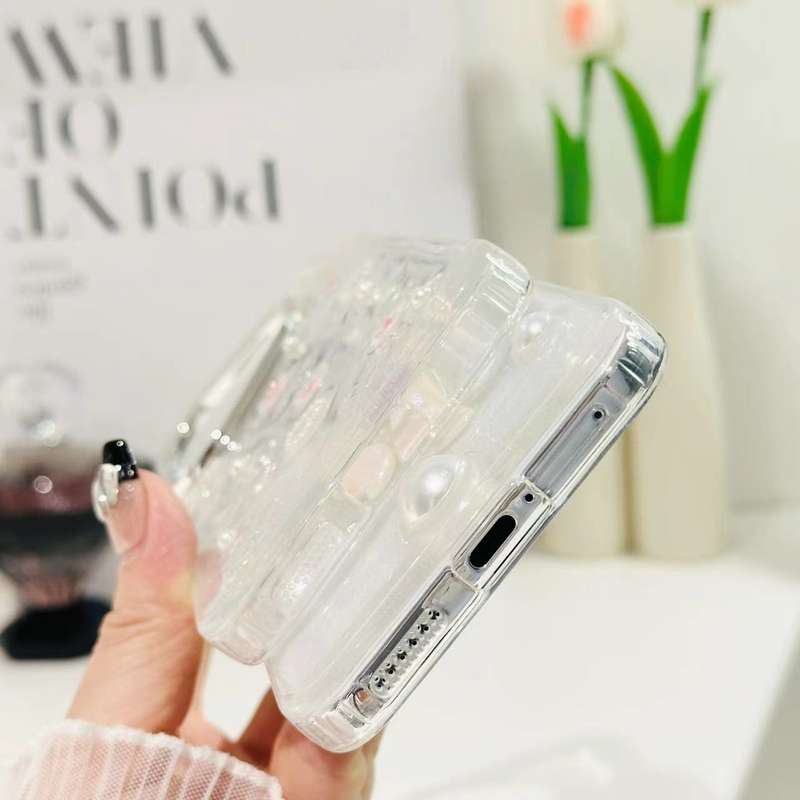 For Huawei Pura 70 Pro 3D Bow Pearl Love Flower TPU Phone Case(Pearl Bow)