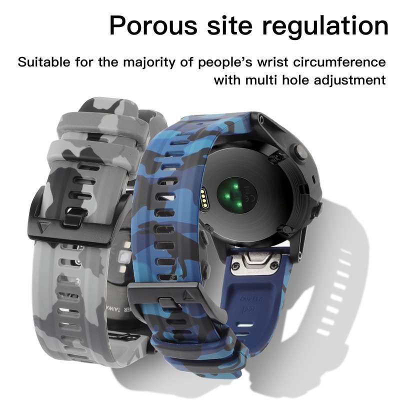 For Garmin Fenix 7X / 7X Pro / Tactix 7 Camouflage Quick Release Silicone Watch Band(White)