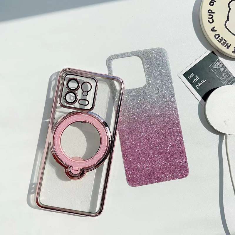 For Xiaomi 13 Lite / Civi 2 Rotation MagSafe Holder Gradient Glitter TPU Phone Case(Night Purpl